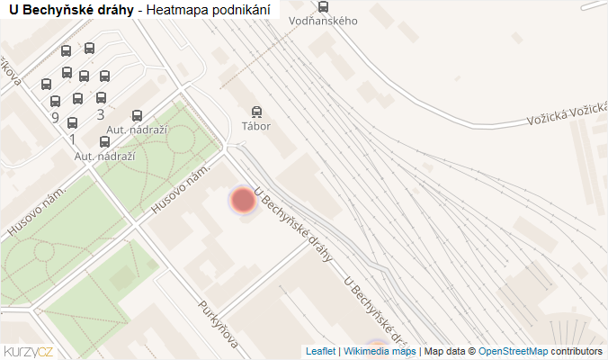 Mapa U Bechyňské dráhy - Firmy v ulici.