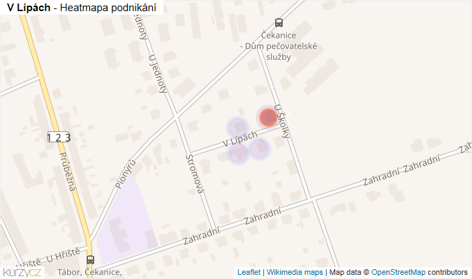 Mapa V Lípách - Firmy v ulici.