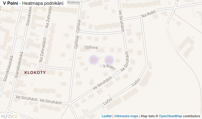 Mapa V Polní - Firmy v ulici.