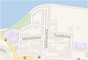 Vančurova v obci Tábor - mapa ulice