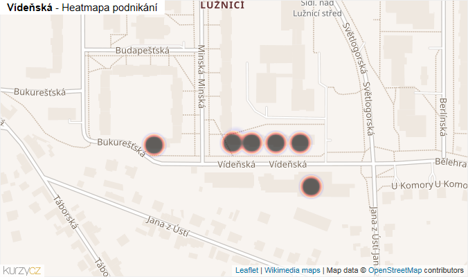 Mapa Vídeňská - Firmy v ulici.