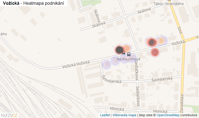Mapa Vožická - Firmy v ulici.