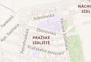 Zborovská v obci Tábor - mapa ulice