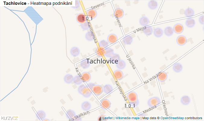 Mapa Tachlovice - Firmy v části obce.