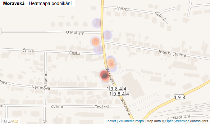 Mapa Moravská - Firmy v ulici.