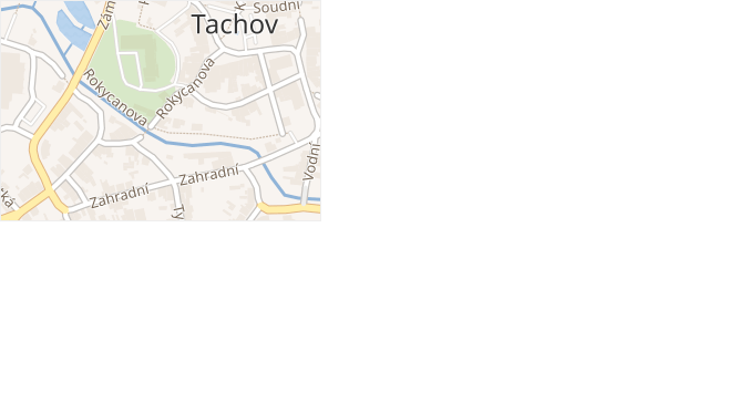 Rokycanova v obci Tachov - mapa ulice