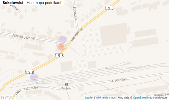Mapa Sokolovská - Firmy v ulici.