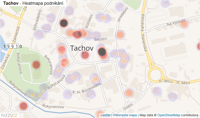 Mapa Tachov - Firmy v části obce.