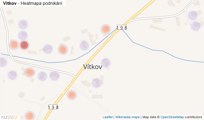 Mapa Vítkov - Firmy v části obce.