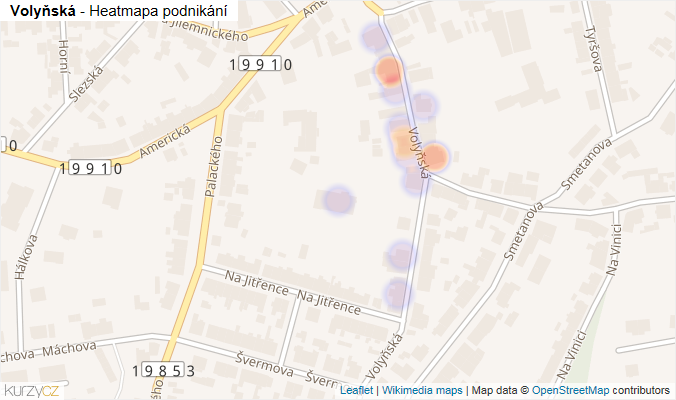 Mapa Volyňská - Firmy v ulici.