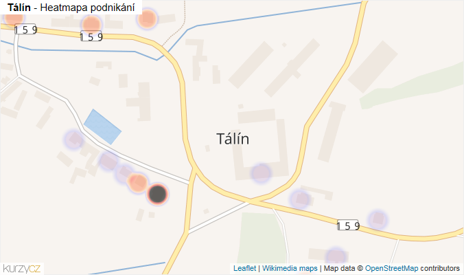 Mapa Tálín - Firmy v části obce.