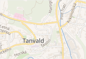 Jiráskova v obci Tanvald - mapa ulice