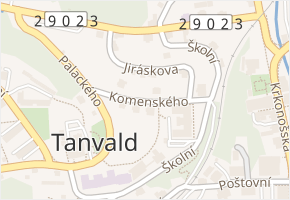 Komenského v obci Tanvald - mapa ulice