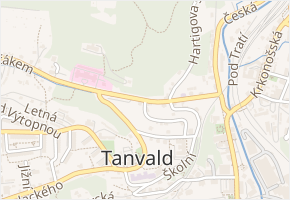 Nemocniční v obci Tanvald - mapa ulice