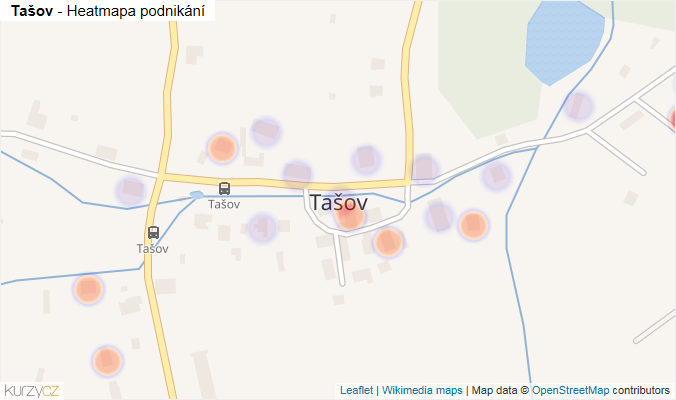 Mapa Tašov - Firmy v části obce.