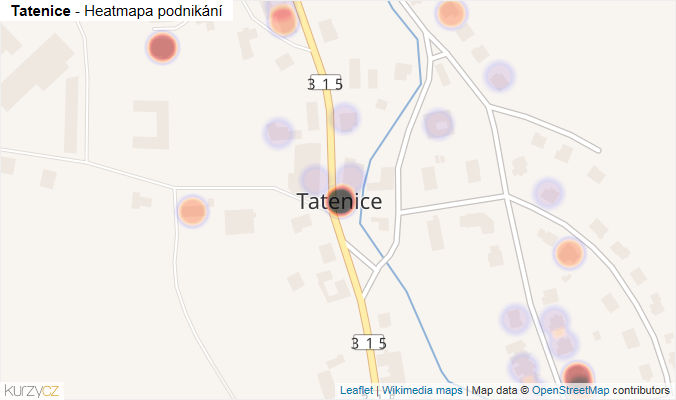 Mapa Tatenice - Firmy v části obce.