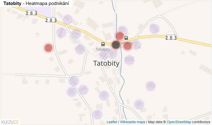Mapa Tatobity - Firmy v části obce.