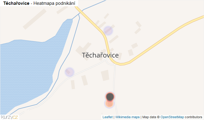 Mapa Těchařovice - Firmy v části obce.