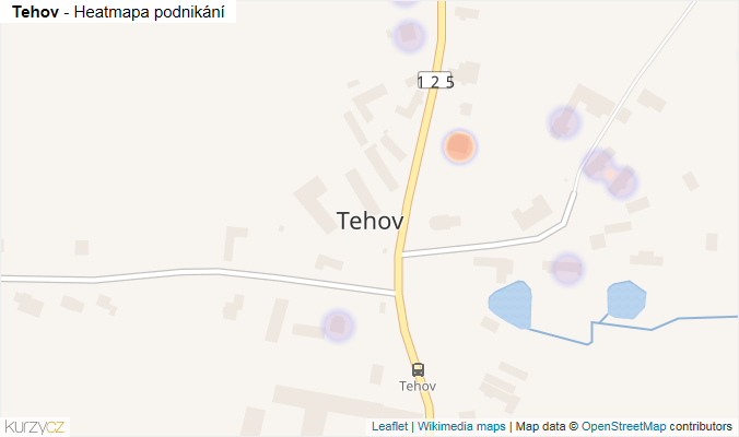 Mapa Tehov - Firmy v části obce.