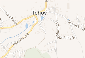 Ke Kostelu v obci Tehov - mapa ulice