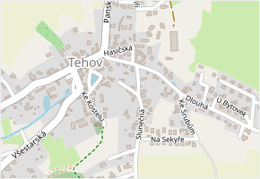 Na Pahrbku v obci Tehov - mapa ulice