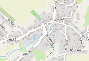 Svatojánská Náves v obci Tehov - mapa ulice