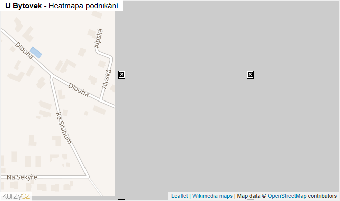 Mapa U Bytovek - Firmy v ulici.