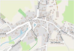 U Rybníka v obci Tehov - mapa ulice