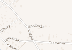 Moravská v obci Tehovec - mapa ulice