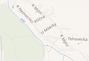 U Milerky v obci Tehovec - mapa ulice