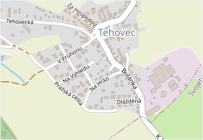 Ulička v obci Tehovec - mapa ulice