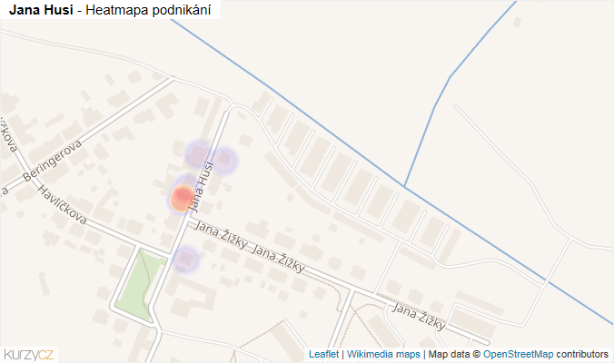Mapa Jana Husi - Firmy v ulici.