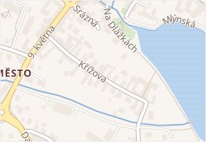 Křížova v obci Telč - mapa ulice