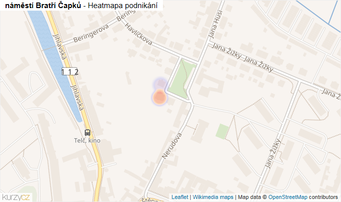 Mapa náměstí Bratří Čapků - Firmy v ulici.