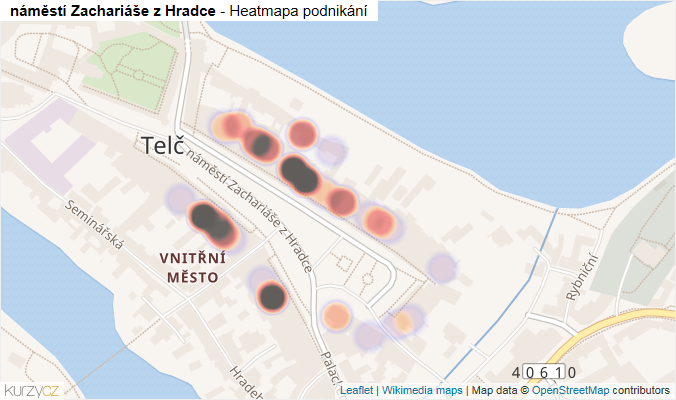 Mapa náměstí Zachariáše z Hradce - Firmy v ulici.