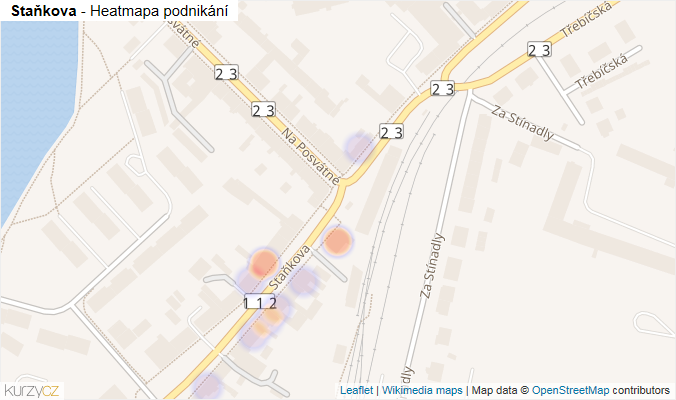 Mapa Staňkova - Firmy v ulici.