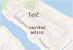 Telč-Vnitřní Město v obci Telč - mapa části obce