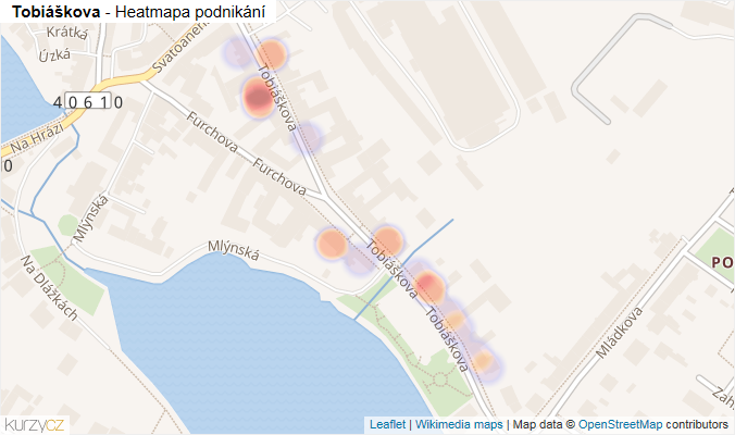 Mapa Tobiáškova - Firmy v ulici.