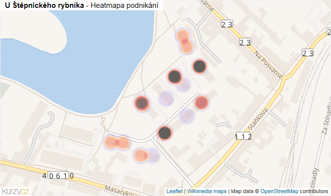 Mapa U Štěpnického rybníka - Firmy v ulici.