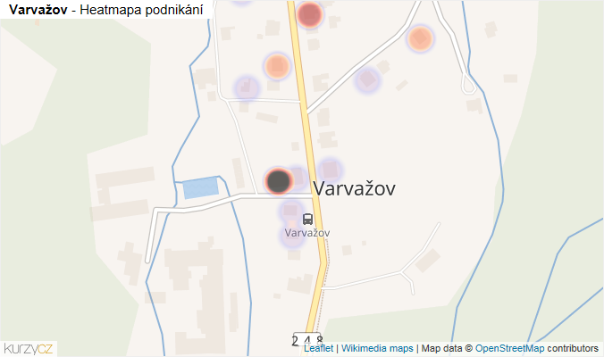 Mapa Varvažov - Firmy v části obce.
