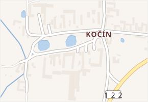Kočín v obci Temelín - mapa části obce