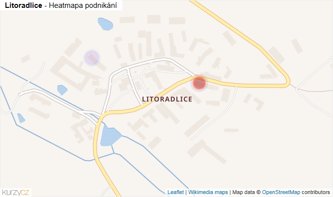 Mapa Litoradlice - Firmy v části obce.