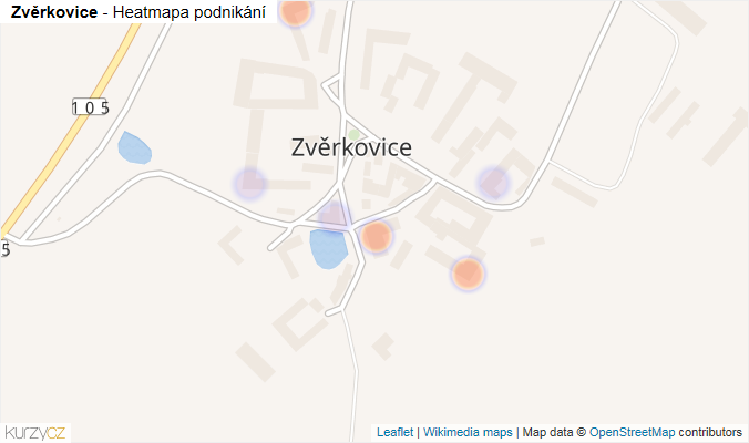 Mapa Zvěrkovice - Firmy v části obce.