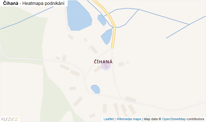 Mapa Číhaná - Firmy v části obce.