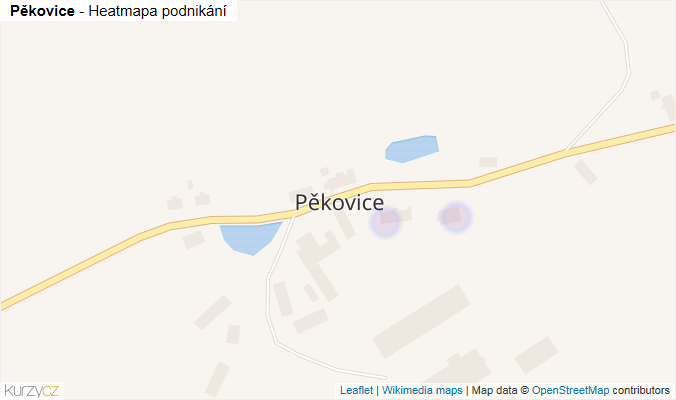 Mapa Pěkovice - Firmy v části obce.
