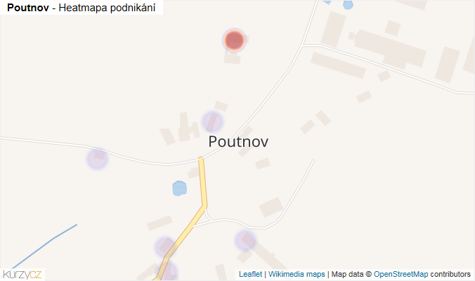 Mapa Poutnov - Firmy v části obce.