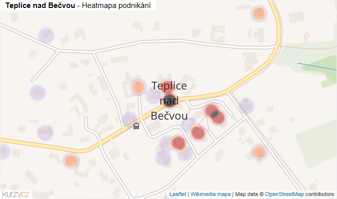 Mapa Teplice nad Bečvou - Firmy v části obce.