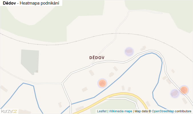 Mapa Dědov - Firmy v části obce.