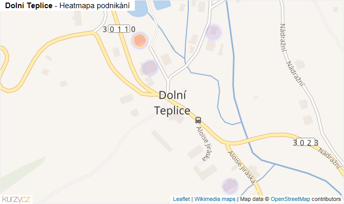 Mapa Dolní Teplice - Firmy v části obce.