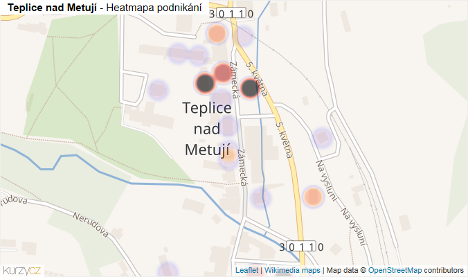 Mapa Teplice nad Metují - Firmy v části obce.